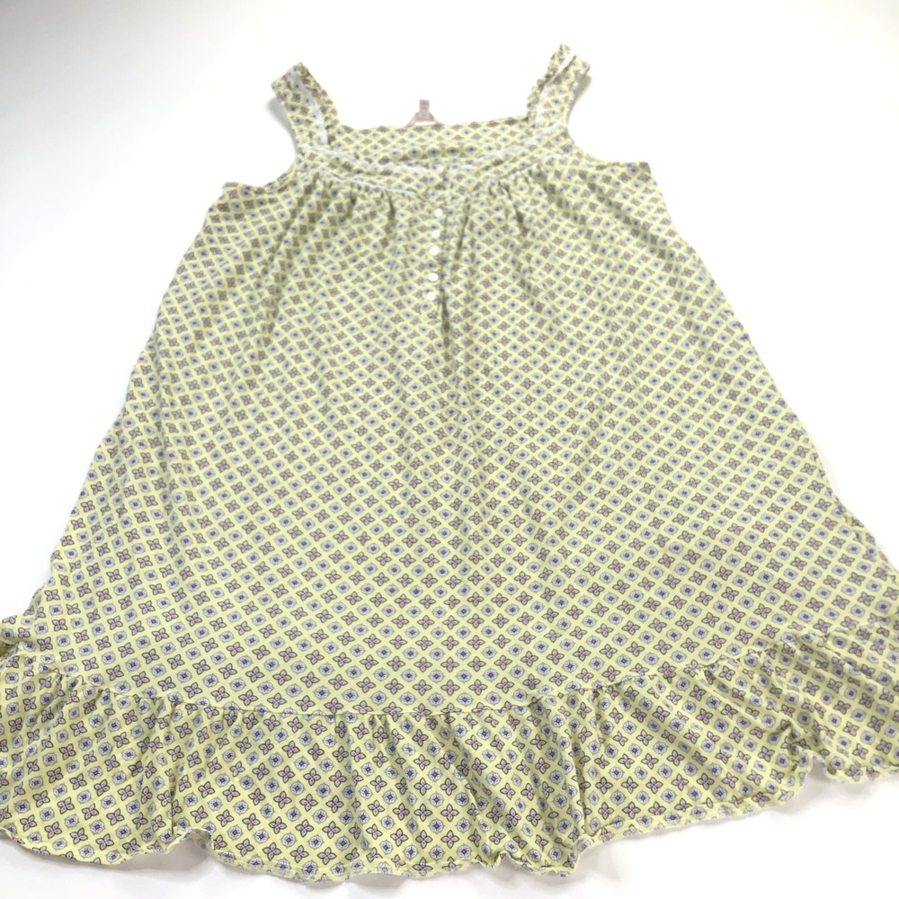 Secret Treasures Y2K VINTAGE Plus 3X Knee Length Dress Sleepwear Yellow Green